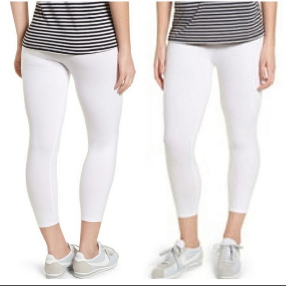 NORDSTROM White Crop Leggings L - Picture 1 of 3